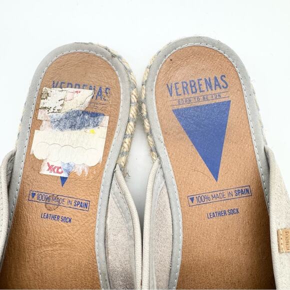 Verbenas Celia Suede Slip On Mule Espadrille Slide Sandal Boho Hippie Taupe 38 - Picture 11 of 12